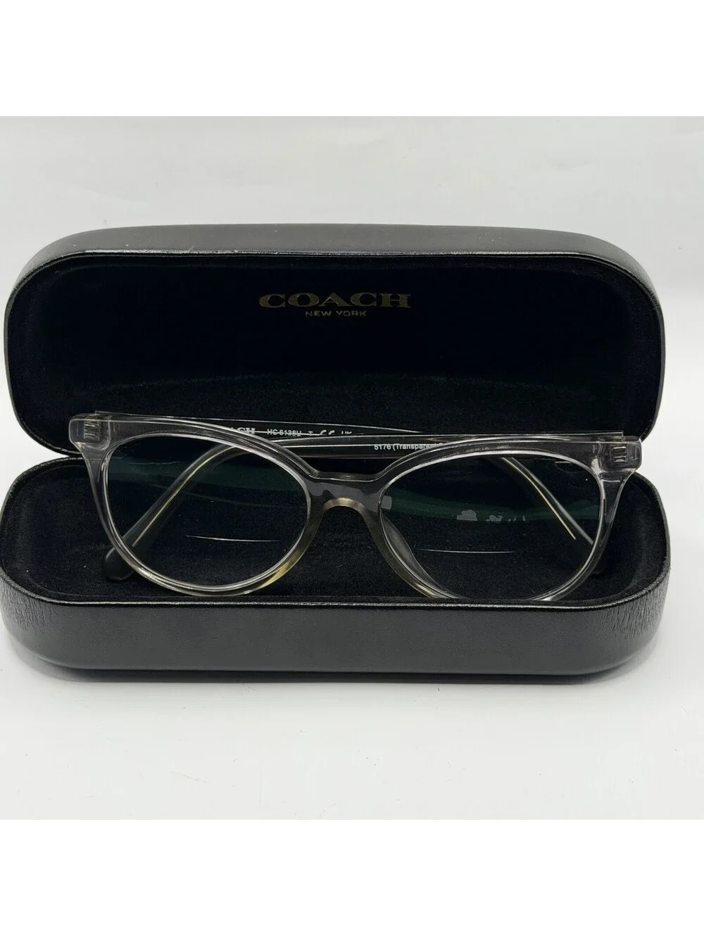 Coach HC6138U 5176 Women’s Eyeglasses Transparent Grey 52-16-140 w/ Case